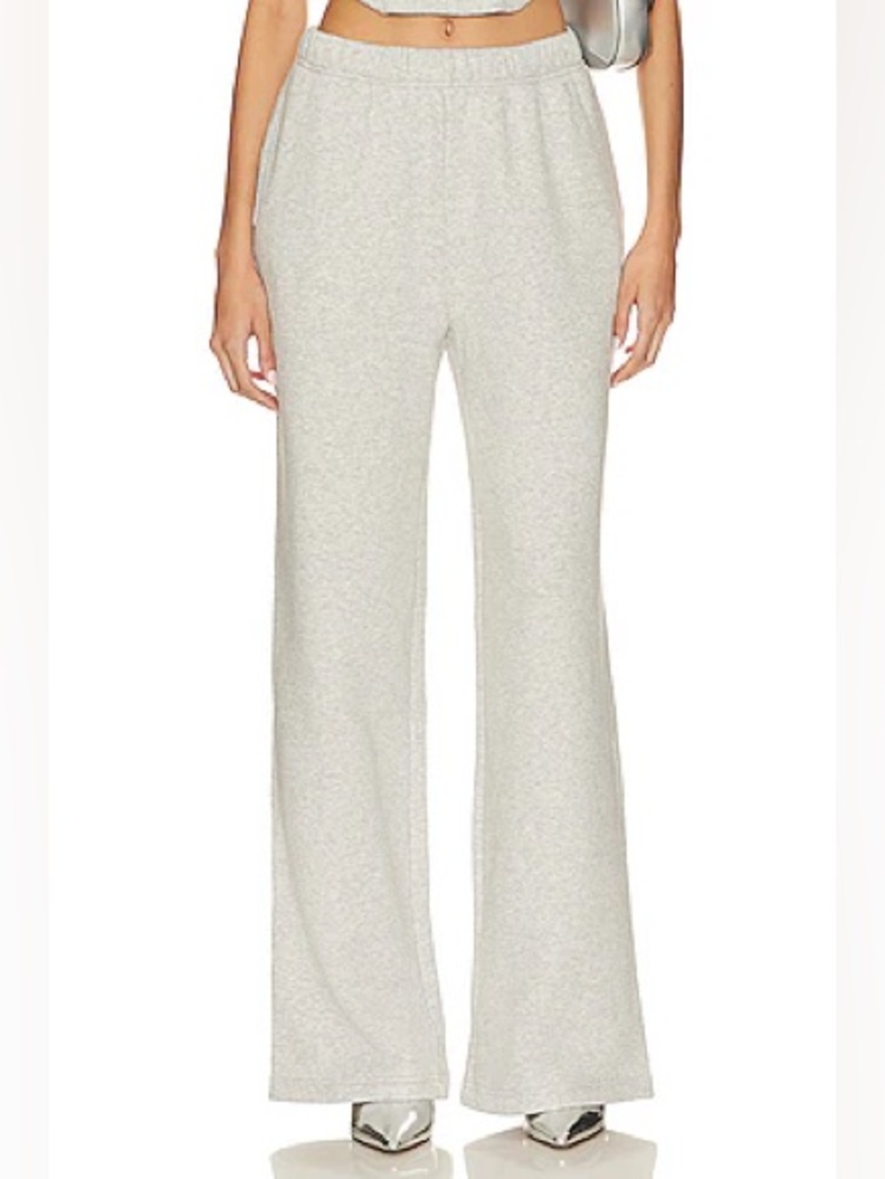 Good American Brushed Fleece Wide Leg Pants XS